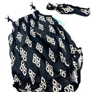 Carter's Baby Outfit Size 6/9m Matching 2pc Set One Piece Children Kids Headband